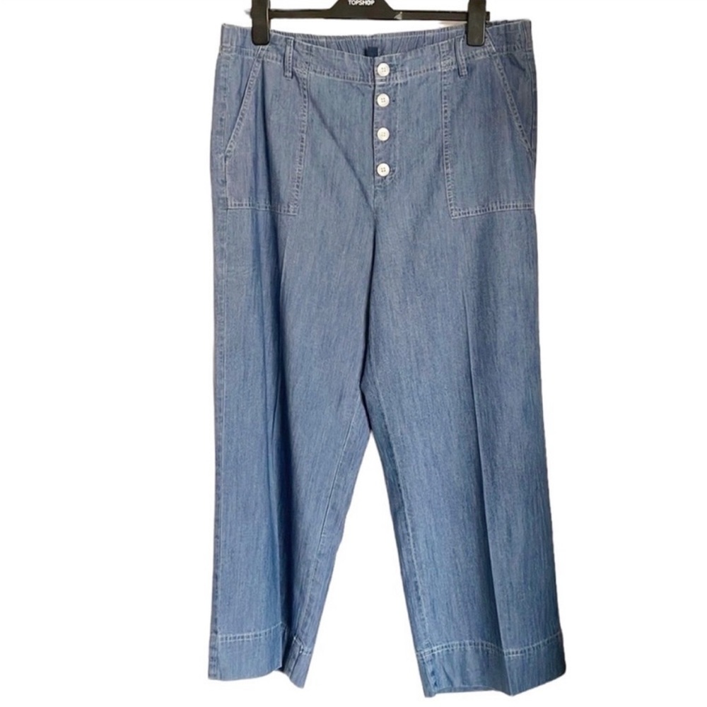 J Jill Denim Wide Leg Capri EUC